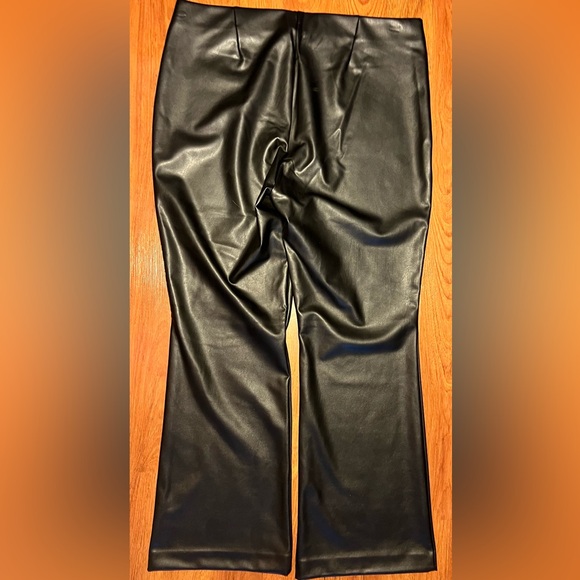 NWT Black Faux Leather Flared Pants - XL - Picture 3 of 5